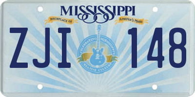 MS license plate ZJI148