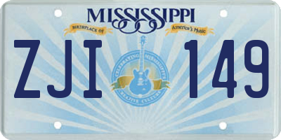 MS license plate ZJI149