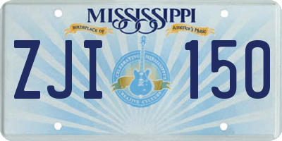 MS license plate ZJI150