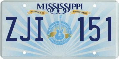 MS license plate ZJI151