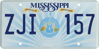 MS license plate ZJI157