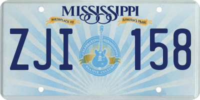MS license plate ZJI158