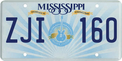 MS license plate ZJI160