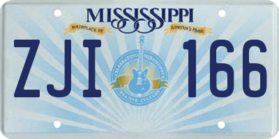 MS license plate ZJI166
