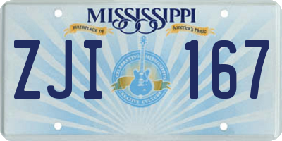 MS license plate ZJI167