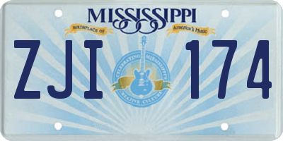 MS license plate ZJI174