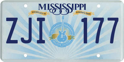 MS license plate ZJI177