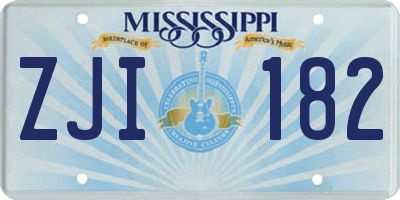 MS license plate ZJI182