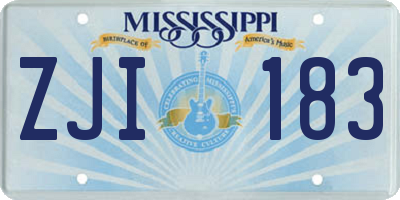 MS license plate ZJI183