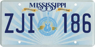MS license plate ZJI186