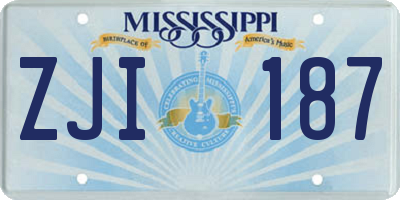 MS license plate ZJI187