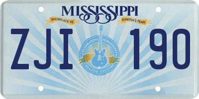 MS license plate ZJI190