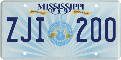 MS license plate ZJI200