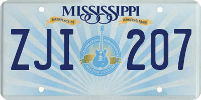 MS license plate ZJI207