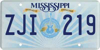 MS license plate ZJI219