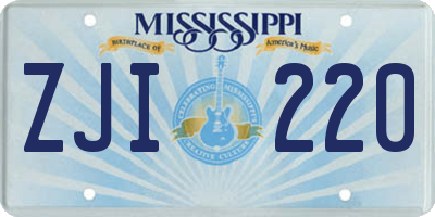 MS license plate ZJI220