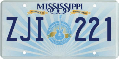MS license plate ZJI221