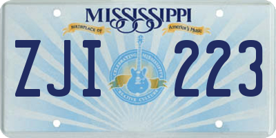 MS license plate ZJI223
