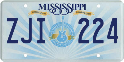 MS license plate ZJI224