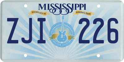 MS license plate ZJI226