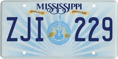MS license plate ZJI229