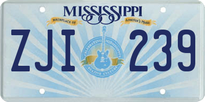 MS license plate ZJI239