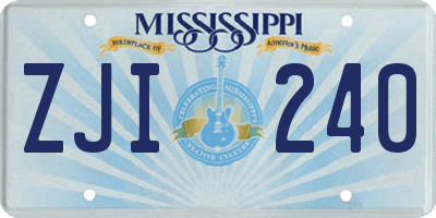 MS license plate ZJI240
