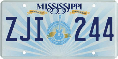 MS license plate ZJI244