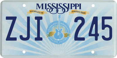 MS license plate ZJI245