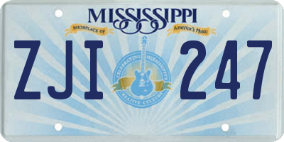 MS license plate ZJI247