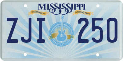 MS license plate ZJI250