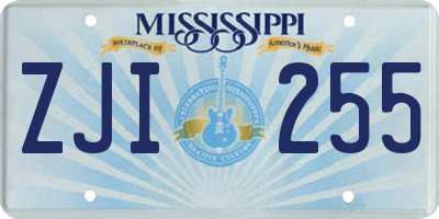 MS license plate ZJI255