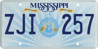 MS license plate ZJI257