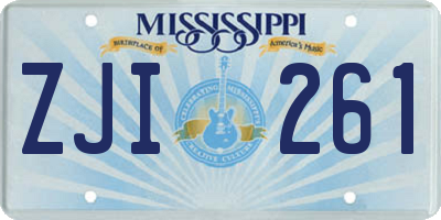 MS license plate ZJI261