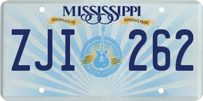 MS license plate ZJI262