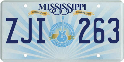 MS license plate ZJI263