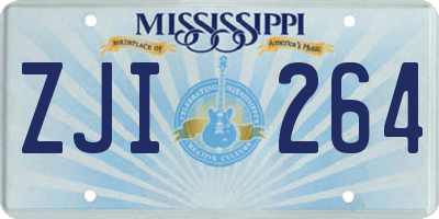 MS license plate ZJI264