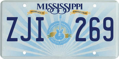 MS license plate ZJI269
