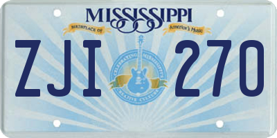 MS license plate ZJI270