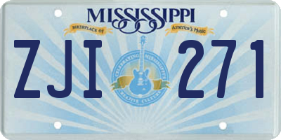 MS license plate ZJI271