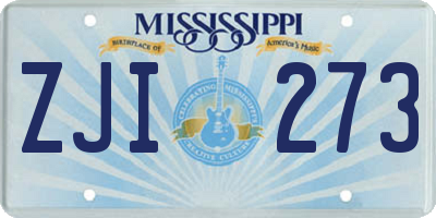 MS license plate ZJI273