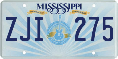 MS license plate ZJI275