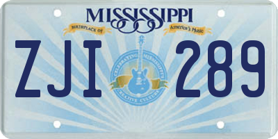 MS license plate ZJI289