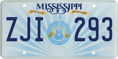 MS license plate ZJI293