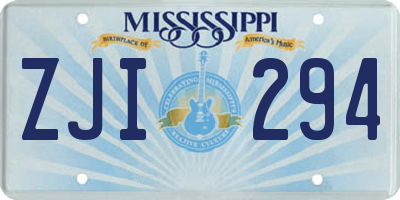 MS license plate ZJI294