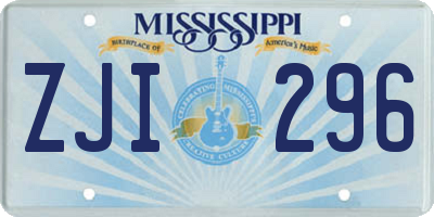 MS license plate ZJI296