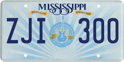 MS license plate ZJI300