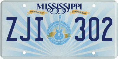 MS license plate ZJI302