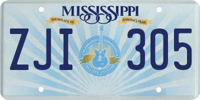 MS license plate ZJI305