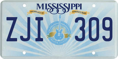 MS license plate ZJI309